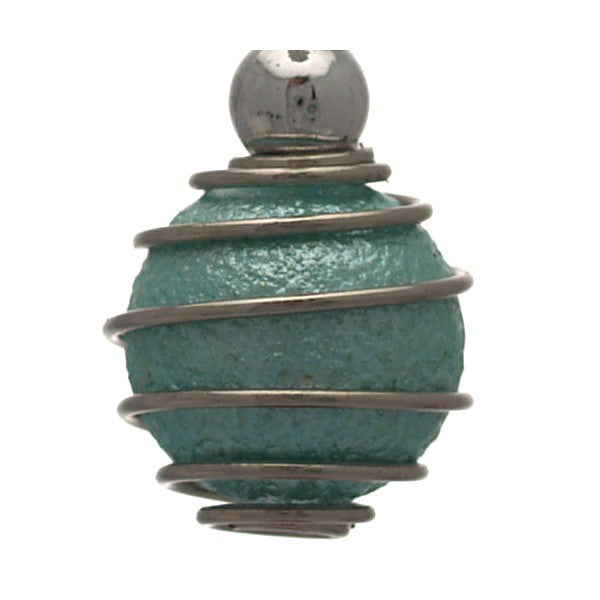 CONSOLATA Silver plated Turquoise Caged Ball Clip On Earring
