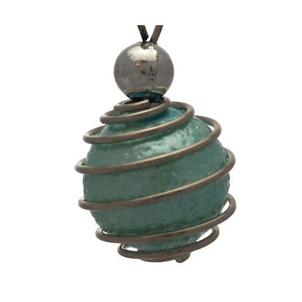 CONSOLATA Silver tone Turquoise Caged Ball Hook Earrings