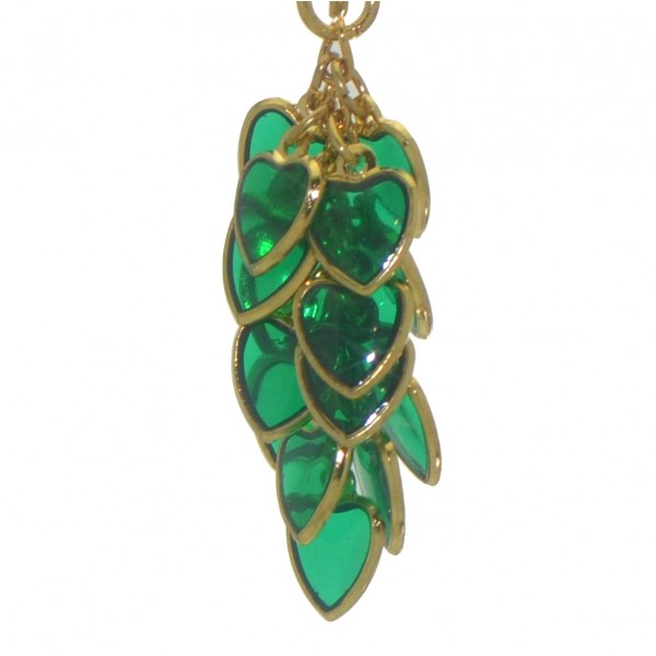 CROI ALAINN gold plated green hearts clip on earrings