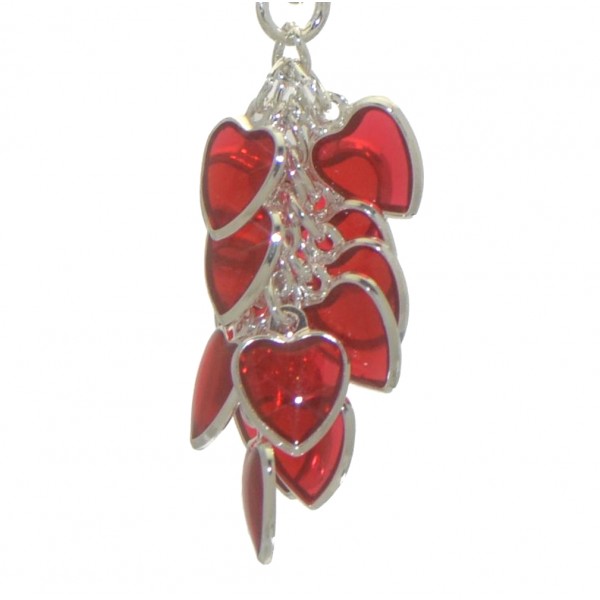 CROI ALAINN silver plated red hearts clip on earrings