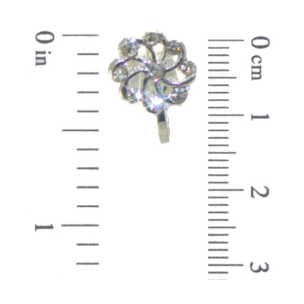 DAHNA E TORNADO Silver tone Crystal Clip On Earrings