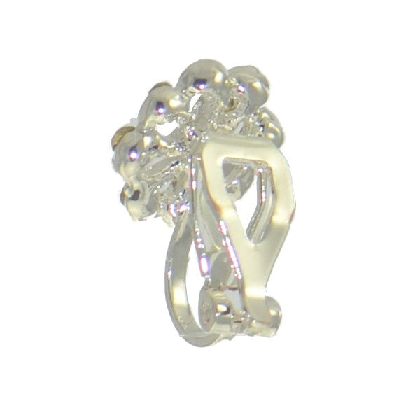 DAHNA E TORNADO Silver tone Crystal Clip On Earrings