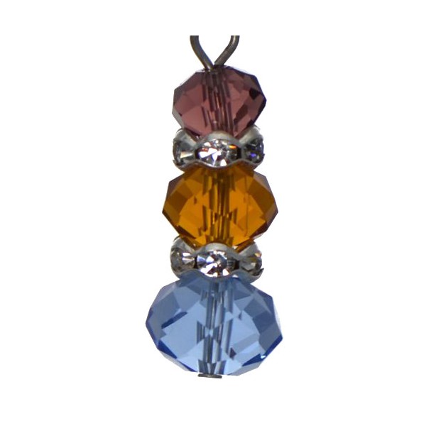 DANIA Silver plated Multi-Coloured Crystal Clip On Earrings