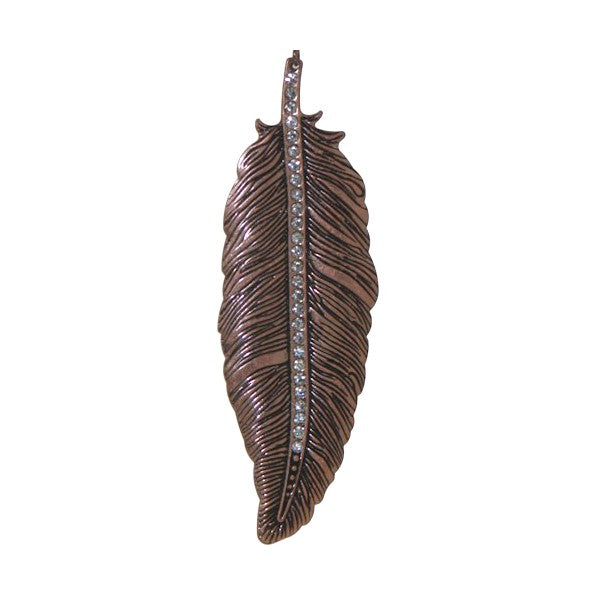 DEIXA Copper and Crystal Leaf Thong Necklace