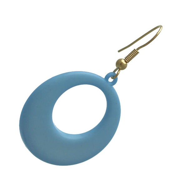 Dionyza Gold tone Baby Blue Hook Earrings