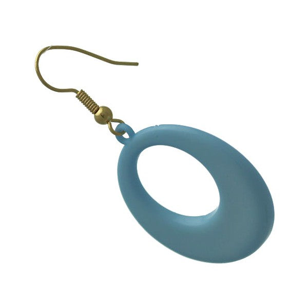 Dionyza Gold tone Baby Blue Hook Earrings