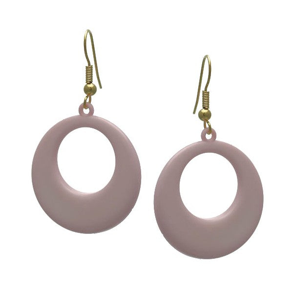 Dionyza Gold tone Baby Pink Hook Earrings