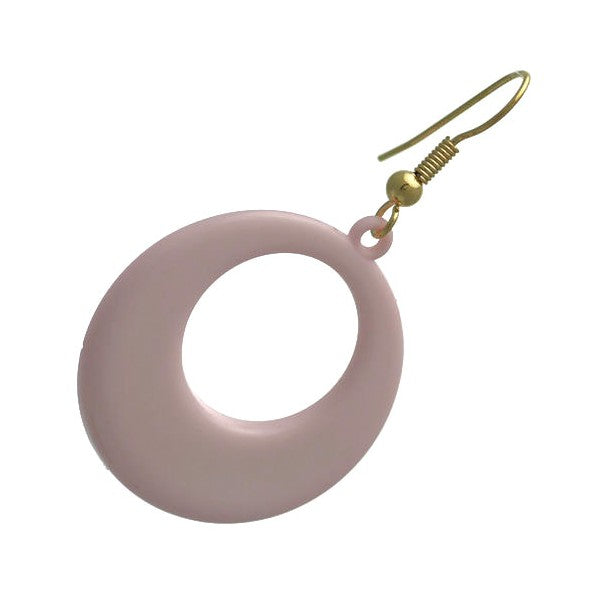 Dionyza Gold tone Baby Pink Hook Earrings