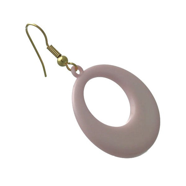 Dionyza Gold tone Baby Pink Hook Earrings