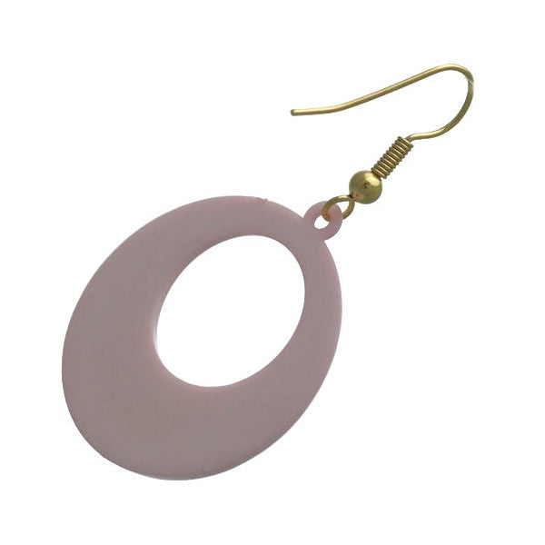 Dionyza Gold tone Baby Pink Hook Earrings