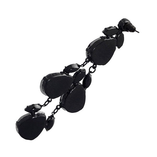 Distinctive Hematite Purple Crystal Post Drop earrings
