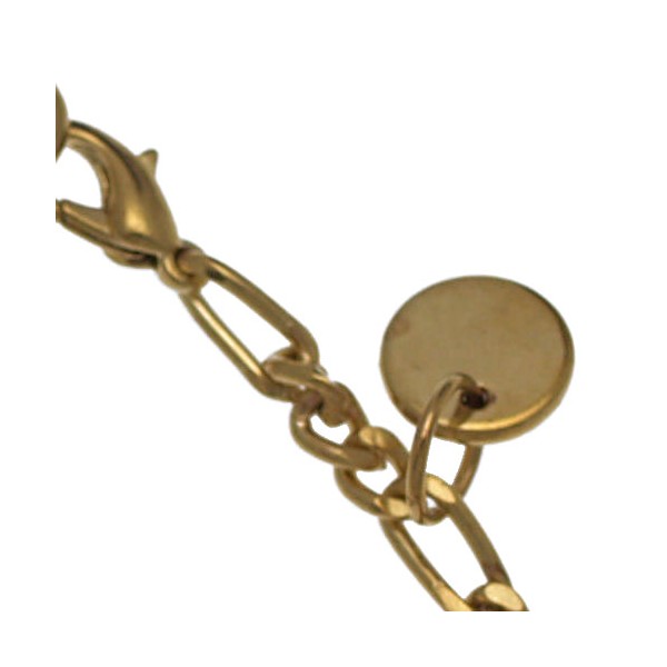 ECCHUMATI Gold Plated Heart and Disk Ankle Chain