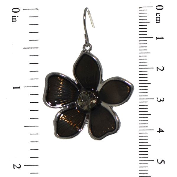 ECHO silver plated amber flower hook earrings by Rodney