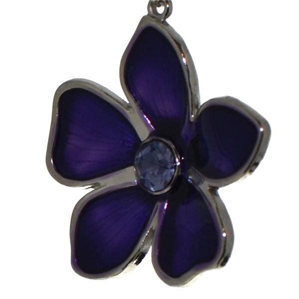 ECHO silver plated purple flower hook earrings by Rodney