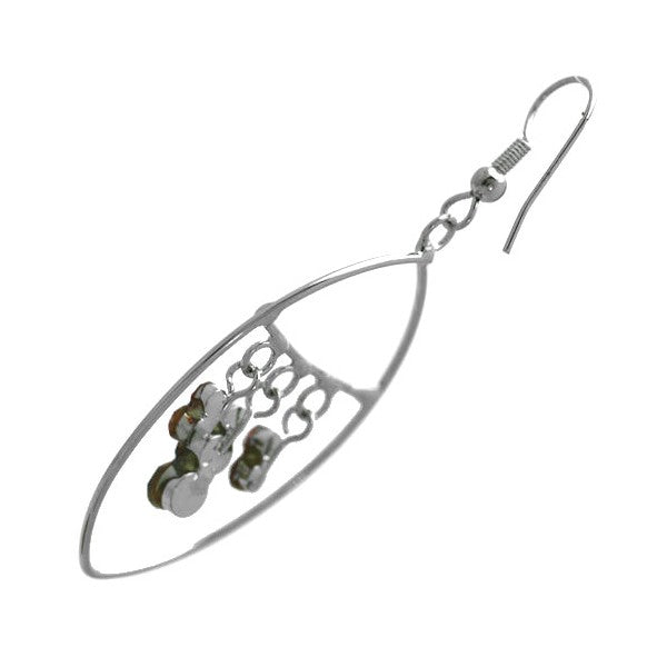 Eden Silver Pink tone Crystal Hook Earrings