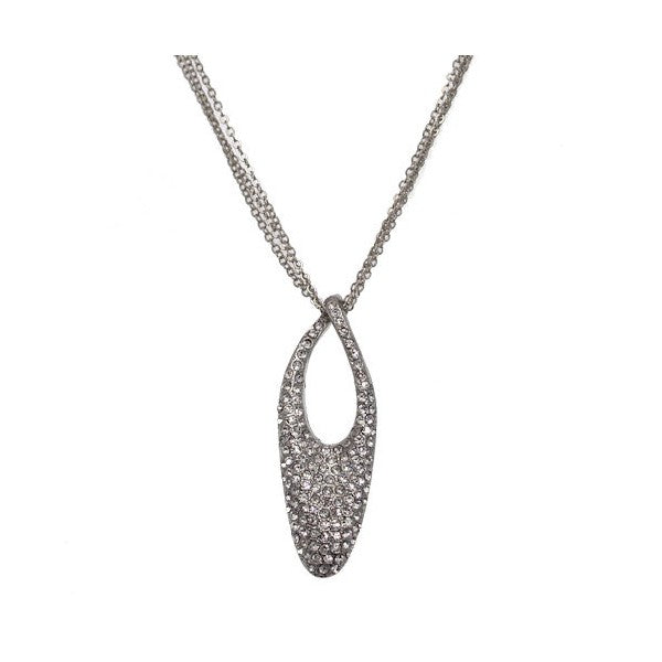 Elzbieta Silver tone Crystal Necklace