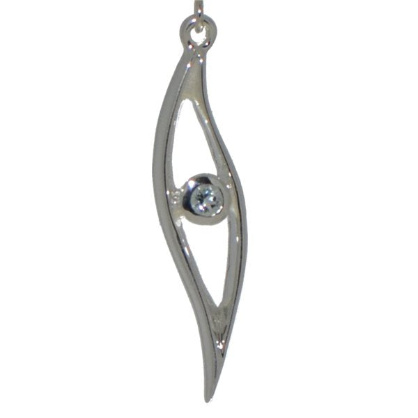 EOS silver plated blue topaz crystal hook earrings by VIZ