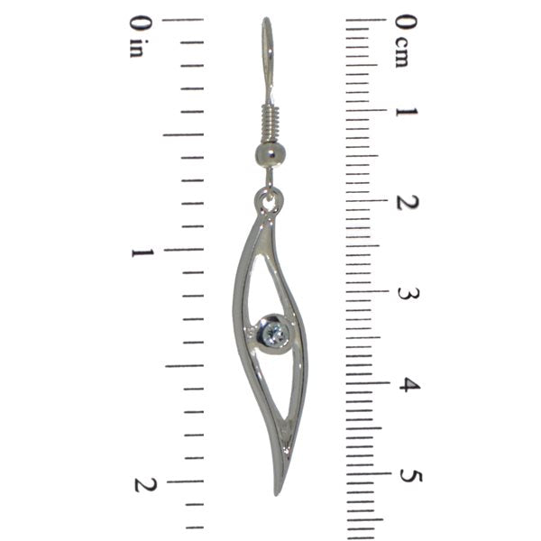 EOS silver plated blue topaz crystal hook earrings by VIZ
