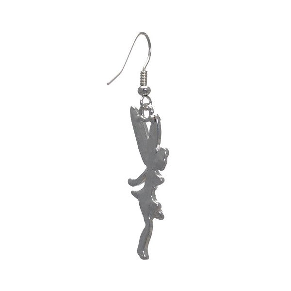 Fairy Silver tone Crystal Hook Earrings