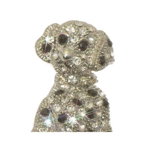 FIDO Silver Plated Crystal Puppy Brooch