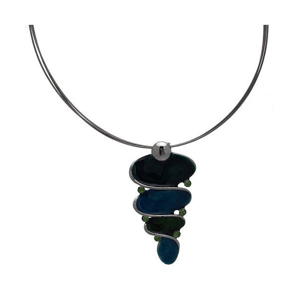 Finesse Silver tone Turquoise Green Necklace