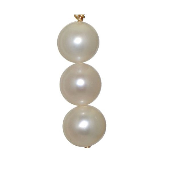 FRESCA TRIO Gold Plated 8mm Freshwater Pearl Hook Earrings