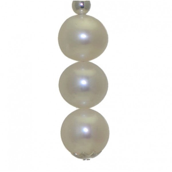 FRESCA TRIO Silver Plated 8mm Freshwater Pearl Hook Earrings