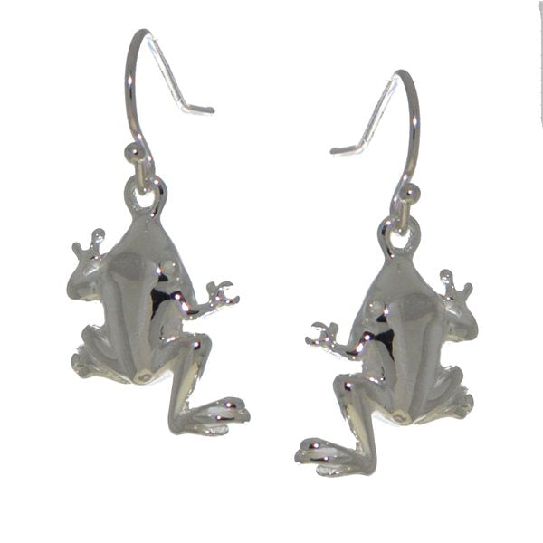 FROGGER silver plated frog hook earrings by VIZ