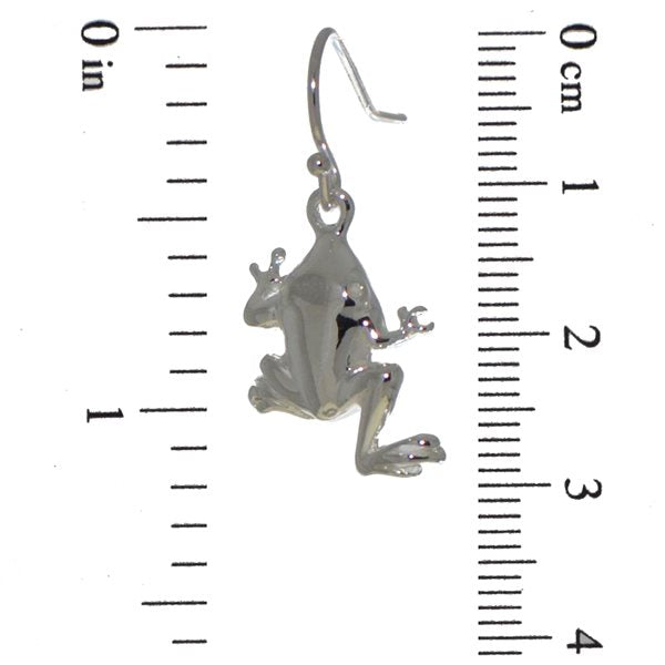 FROGGER silver plated frog hook earrings by VIZ