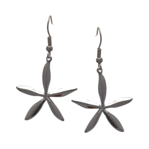 GEOVANA Silver Plated Star Flower Hook Earrings by VIZ