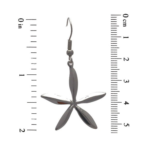 GEOVANA Silver Plated Star Flower Hook Earrings by VIZ