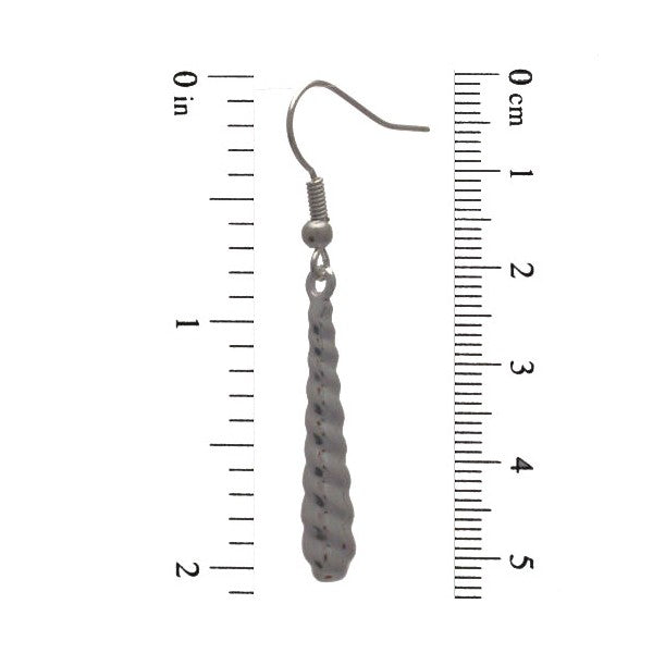 GINATA Silver Plated Spiral Baton Hook Earrings by VIZ