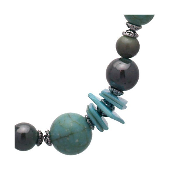 Gracie-May Silver tone Turquoise Necklace