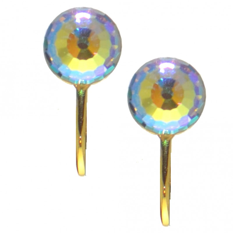 HADRIA gold plated swarovski elements ab crystal clip on earrings
