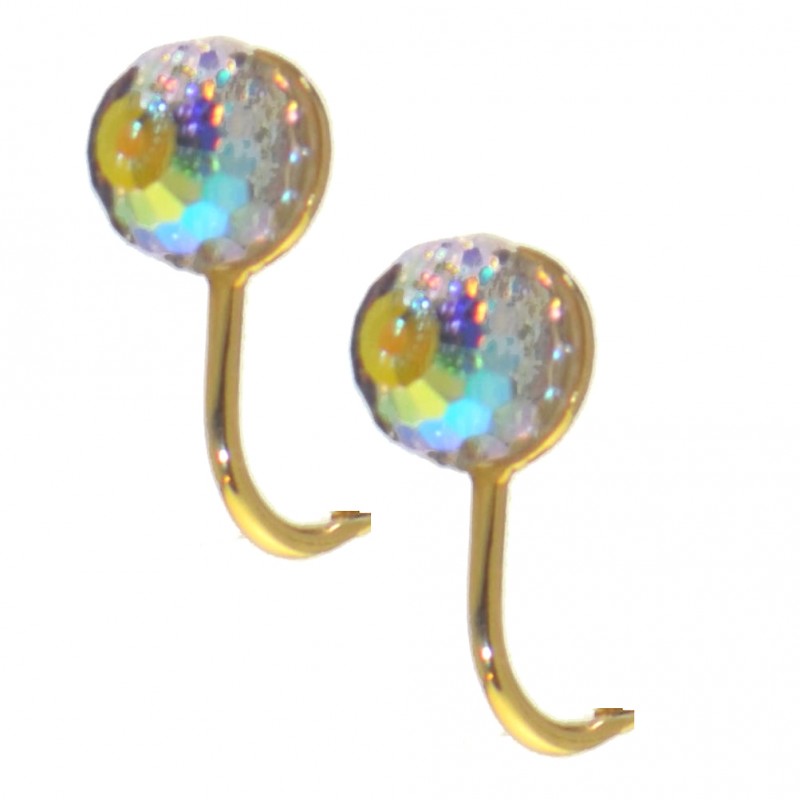 HADRIA gold plated swarovski elements ab crystal clip on earrings