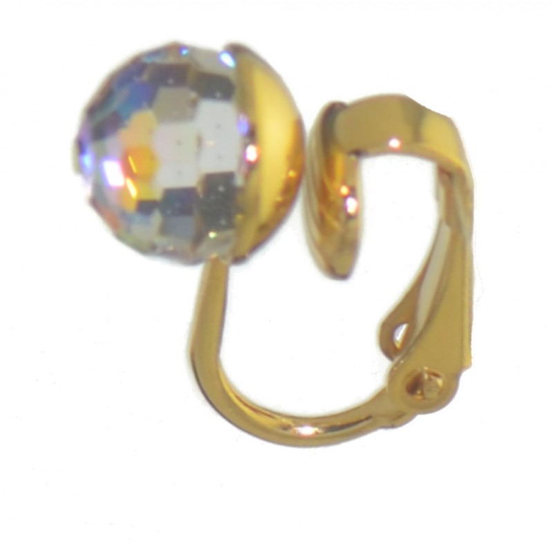 HADRIA gold plated swarovski elements ab crystal clip on earrings