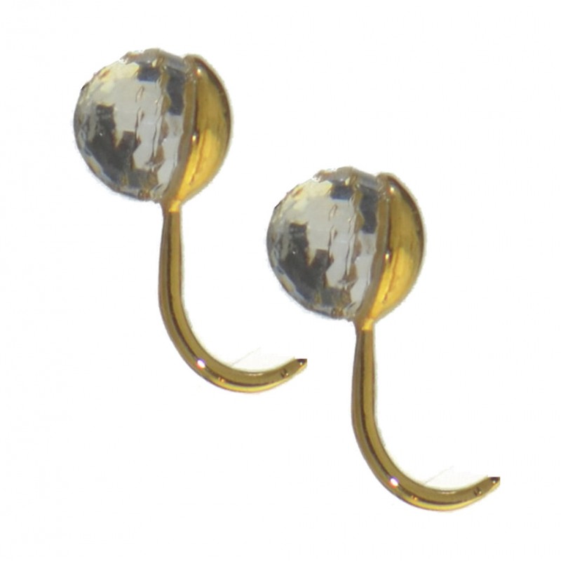 HADRIA gold plated swarovski elements clear crystal clip on earrings