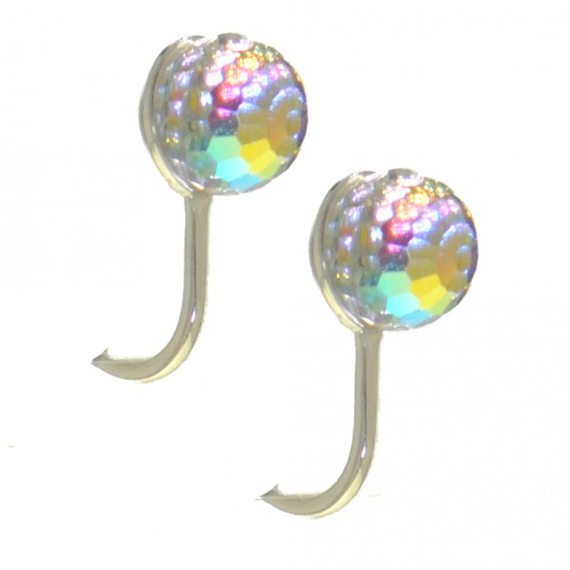 HADRIA silver plated swarovski elements ab crystal clip on earrings
