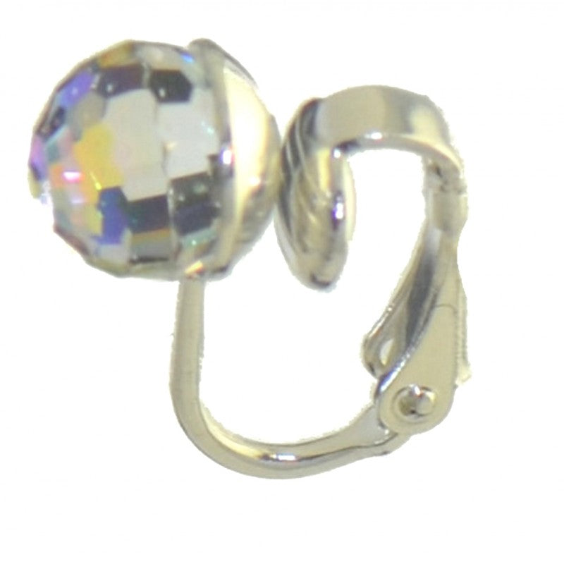 HADRIA silver plated swarovski elements ab crystal clip on earrings