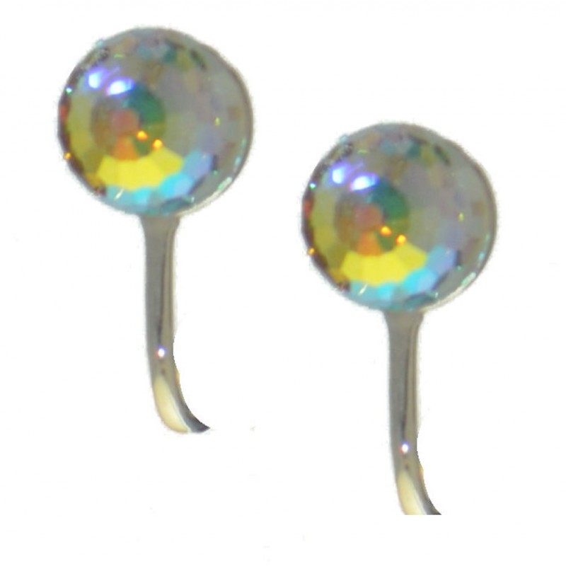 HADRIA silver plated swarovski elements ab crystal clip on earrings