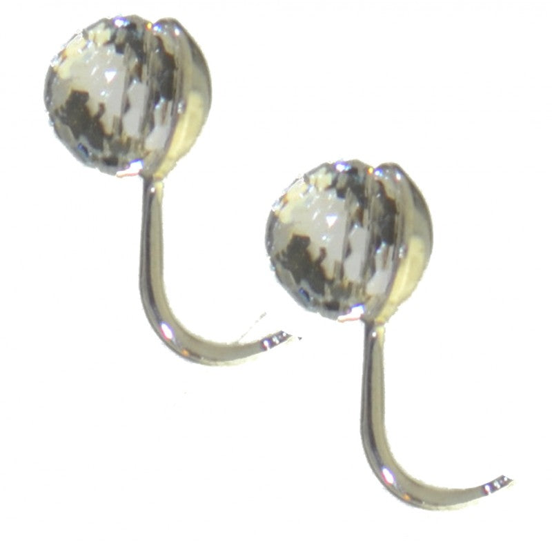 HADRIA silver plated swarovski elements clear crystal clip on earrings