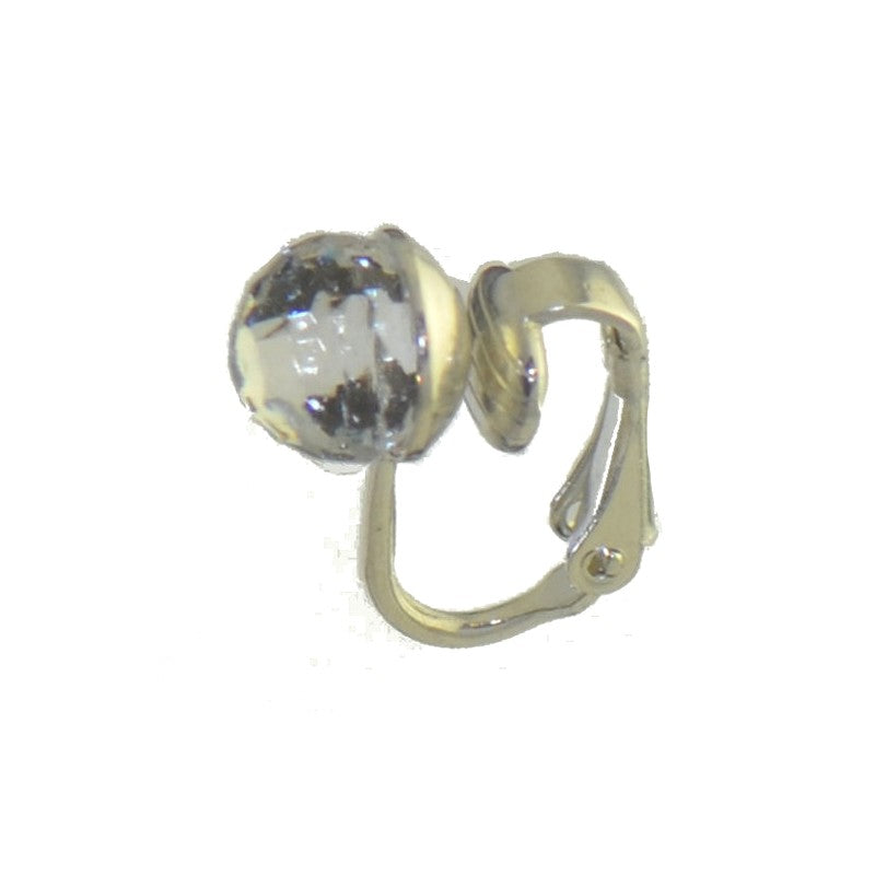 HADRIA silver plated swarovski elements clear crystal clip on earrings
