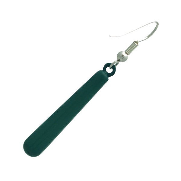 Haze Silver Dark Green Hook Earrings