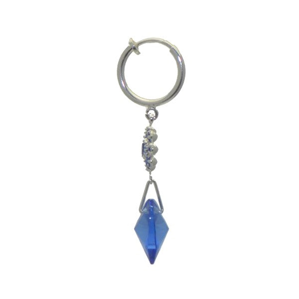 HEARTS And FLOWERS CERCEAU Silver Plated Sapphire Crystal Clip On Earrings