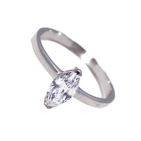 Hesperia Sterling Silver Cubic Zirconium Solitaire Ring size R