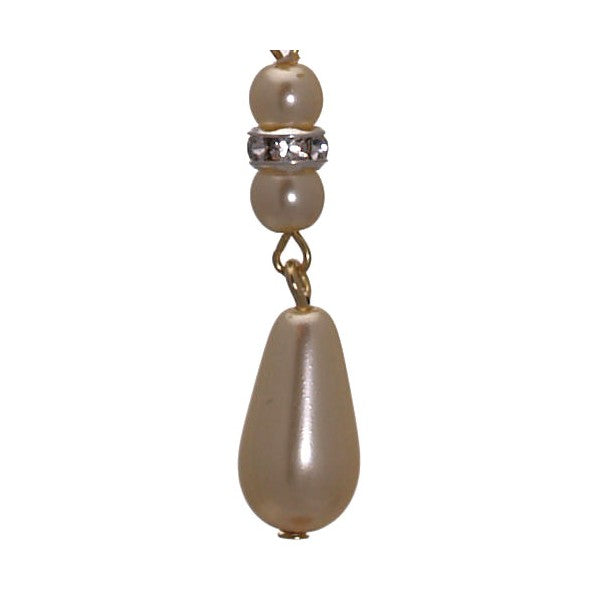 HIGH CLASS Gold tone Cream faux Pearl Drop Hook Earrings