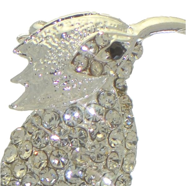 HUMMINGBIRD silver tone crystal brooch