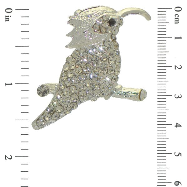 HUMMINGBIRD silver tone crystal brooch