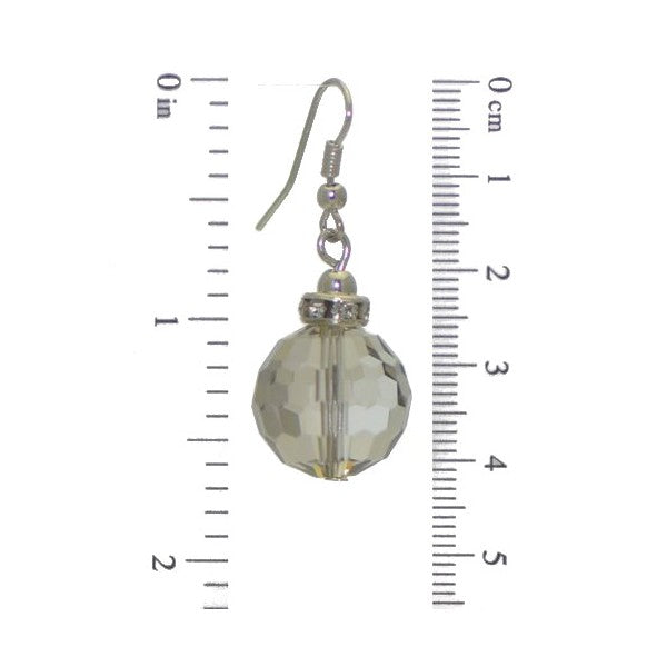 IRSA Silver tone Smoke Crystal Hook Earrings