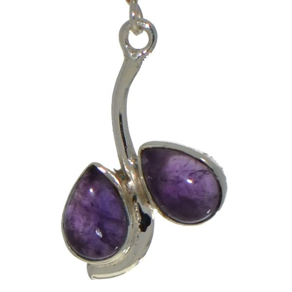 ISIS silver plated amethyst hook earrings by VIZ